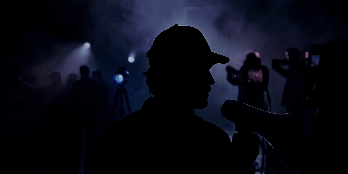 Director en un set de rodaje cinematográfico