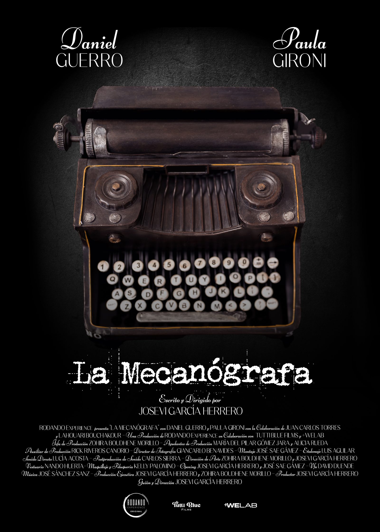 Cartel del cortometraje La Mecanógrafa producido por RODANDO Experience